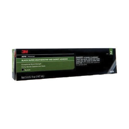 3M Black Super Weatherstrip and Gasket Adhesive, 08008, 5 fl oz, Tube 7000045523